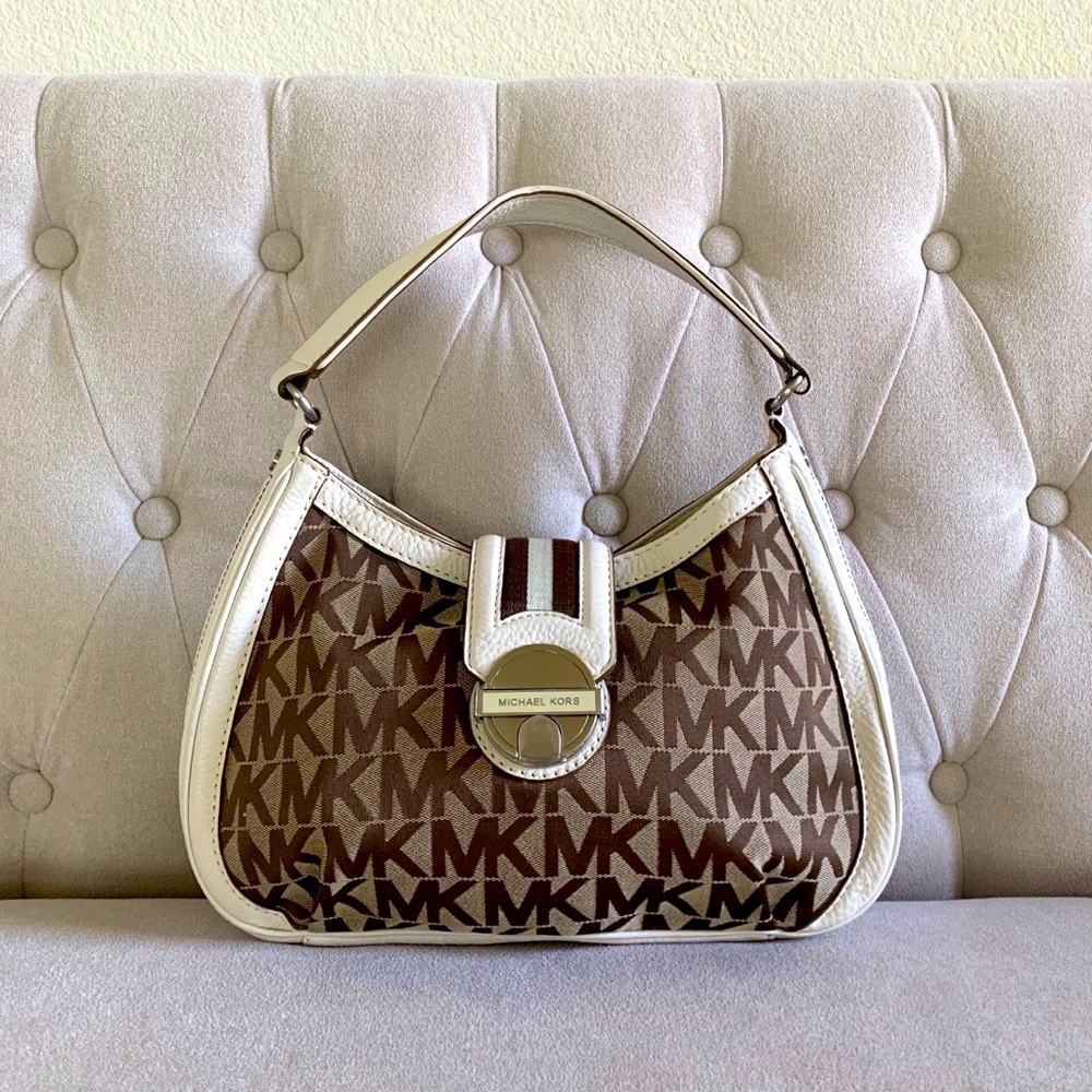 Michael Kors Signature Canvas and Leather Hobo